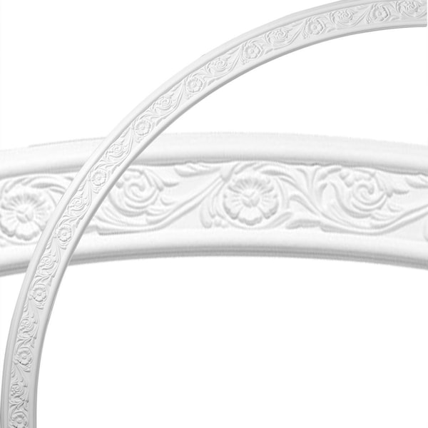 Ekena Millwork 74 3/4"OD x 68 1/2"ID x 3 1/8"W x 1/2"P Medway Floral Ceiling Ring (1/4 of complete circle) CR73ME - main